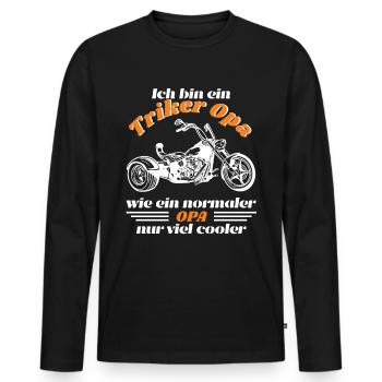 Triker Opa - Männer Premium Bio Langarmshirt - Schwarz - Vorne - Nico (187cm)