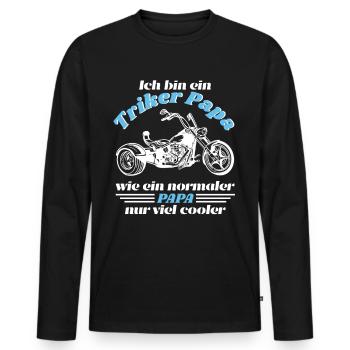 Triker Papa - Männer Premium Bio Langarmshirt - Schwarz - Vorne - Nico (187cm)