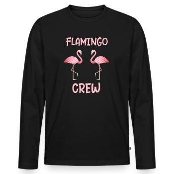 Flamingo crew as a gift Flamingos water bird - Men's Premium Organic Long Sleeve Shirt - black - Front - Nico (187cm)