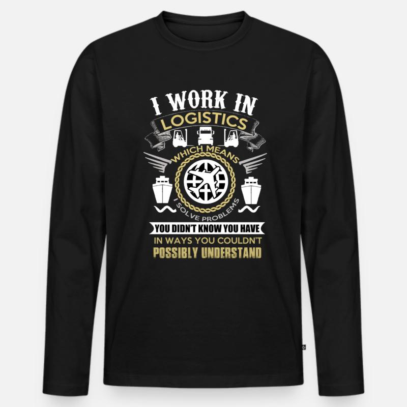 Logistik - Männer Premium Bio Langarmshirt - Schwarz