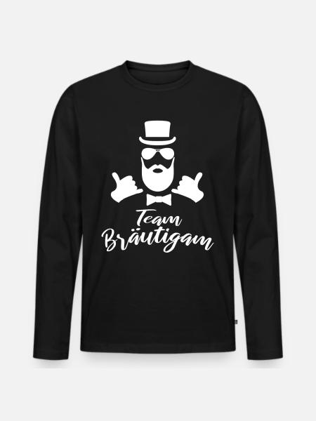Team Bräutigam - Männer Premium Bio Langarmshirt - Schwarz