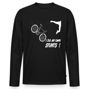 Cyclist bike, bike fall accident humor funny - Men's Premium Organic Long Sleeve Shirt - black - Front - Nico (187cm)