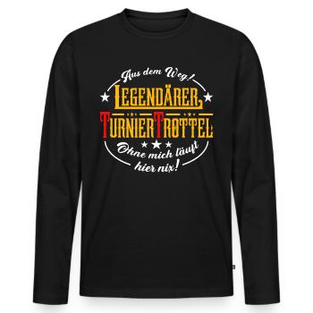 Turniertrottel Turnierreiter Reitturnier Pferd QH - Männer Premium Bio Langarmshirt - Schwarz - Vorne - Nico (187cm)