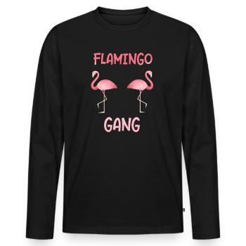 Équipement Flamingo en cadeau Fête des flamants roses - T-shirt manches longues Premium bio Homme - noir - Devant - Nico (187cm)