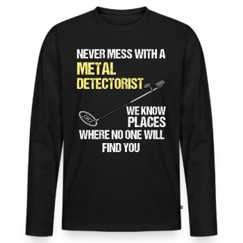 Sondler shirt probe goers dig metal detector - Men's Premium Organic Long Sleeve Shirt - black - Front - Nico (187cm)