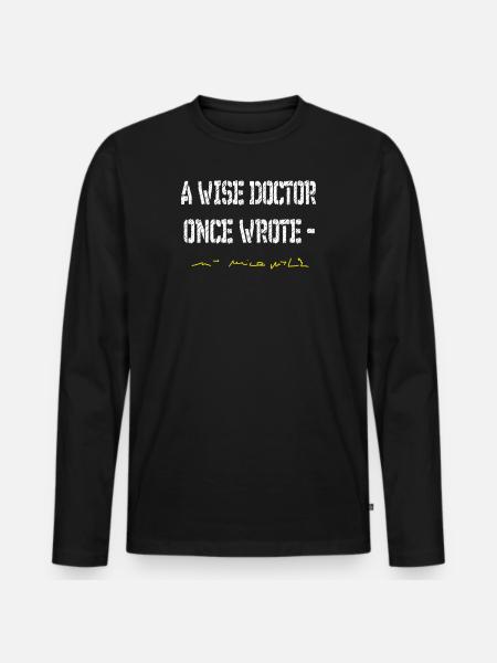 Läkare, Doktor Humor Doctor, wice läkare Font FUN - Ekologisk långärmad premium-T-shirt herr - svart