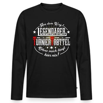 TurnierTrottel Pferd Reiter Reitsport Pferdespruch - Männer Premium Bio Langarmshirt - Schwarz - Vorne - Nico (187cm)