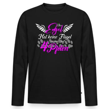Hund - Hunde Pfote - Männer Premium Bio Langarmshirt - Schwarz - Vorne - Nico (187cm)