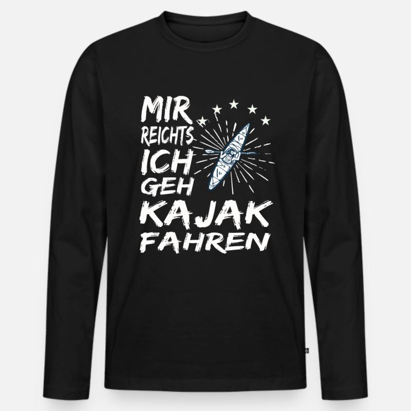 Kajak Geschenk - Männer Premium Bio Langarmshirt - Schwarz