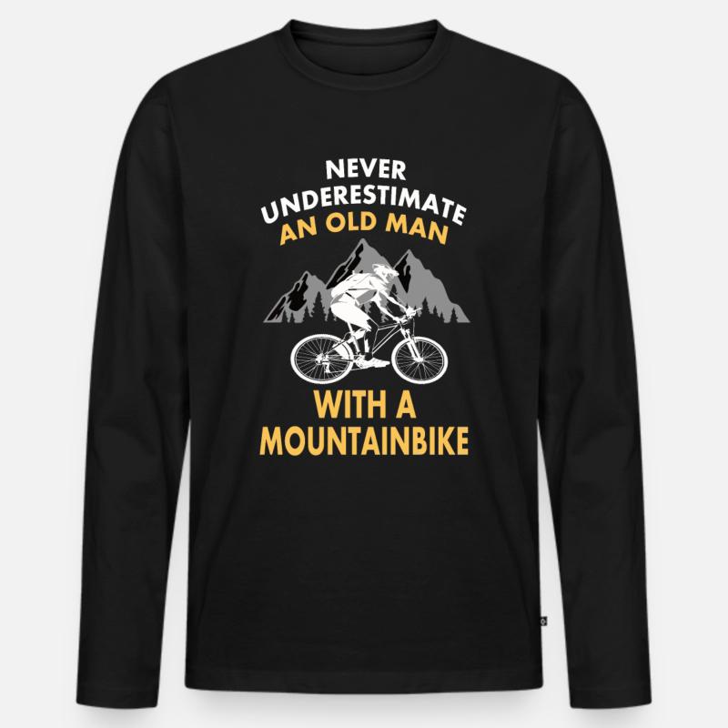 Fahrrad Geschenk - Männer Premium Bio Langarmshirt - Schwarz