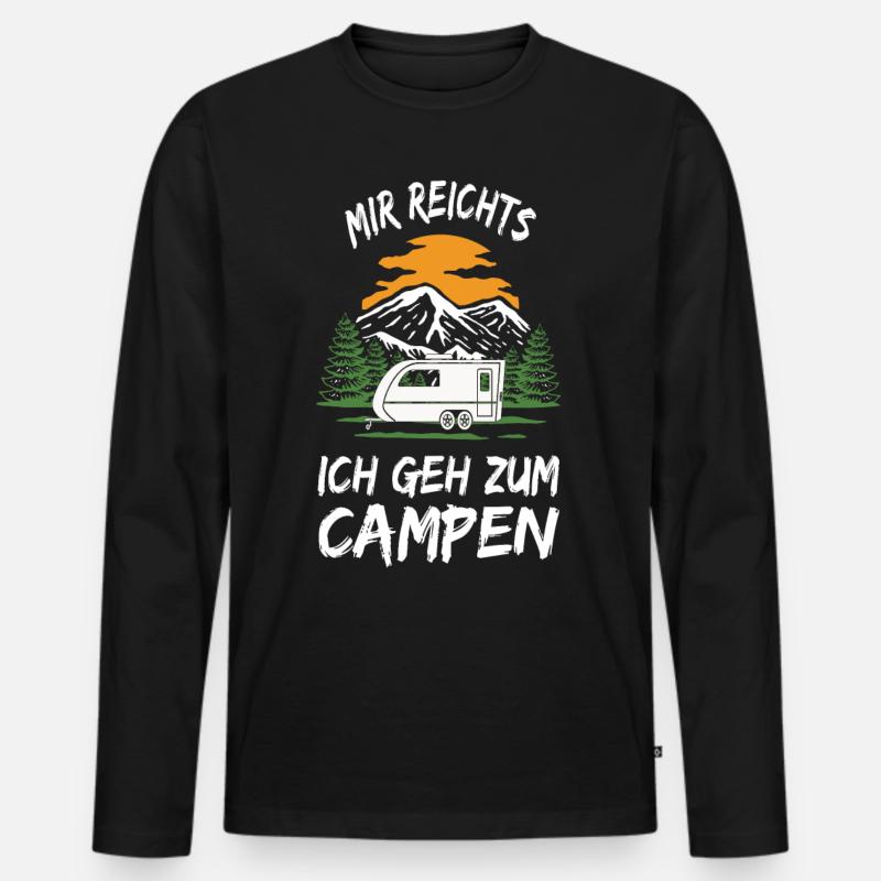 Camping auf dem Campingplatz - Männer Premium Bio Langarmshirt - Schwarz