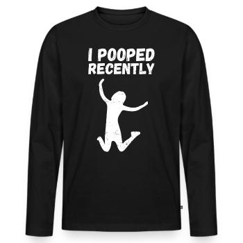 J'ai récemment fait caca. Drôle de dire merde - T-shirt manches longues Premium bio Homme - noir - Devant - Nico (187cm)
