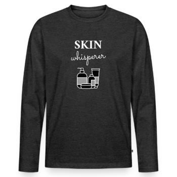 Kosmetik Kosmetikerin Schminke Schönheit Geschenk - Männer Premium Bio Langarmshirt - Anthrazit meliert - Vorne - Nico (187cm)