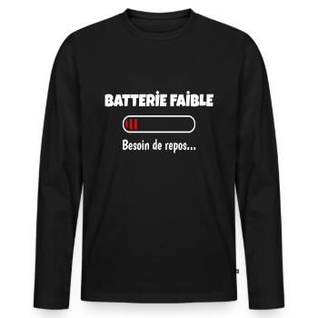 humour homme cadeau geek humour geek cadeau gamer - T-shirt manches longues Premium bio Homme - noir - Devant - Nico (187cm)