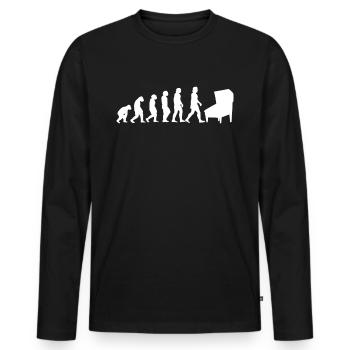Pinball Evolution Pinball Machine Flipper Gift - Men's Premium Organic Long Sleeve Shirt - black - Front - Nico (187cm)