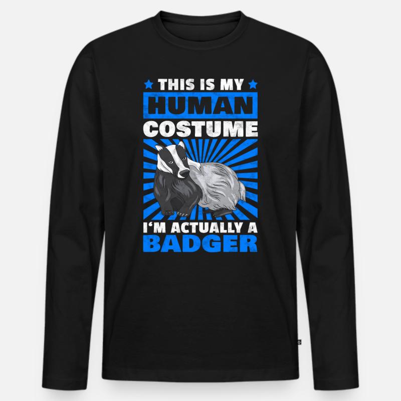 Das ist mein Honigdachs Kostüm Dachs Spruch - Männer Premium Bio Langarmshirt - Schwarz