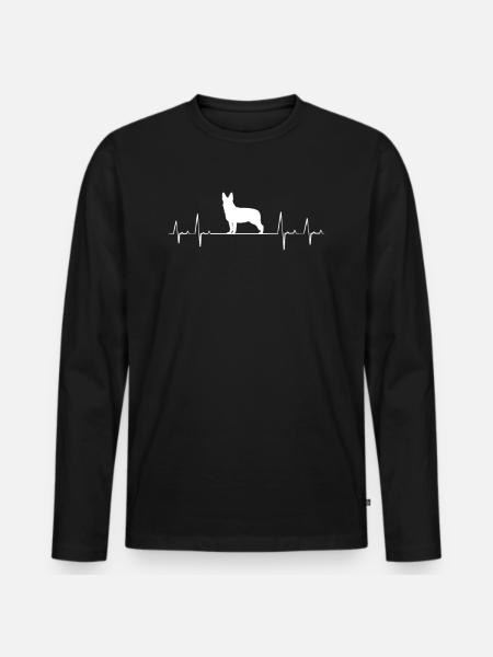 Harzer Fuchs Herzschlag Hütehund Geschenk - Männer Premium Bio Langarmshirt - Schwarz