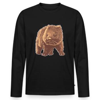 Süßes Wombat Geschenk Beuteltier Australien Reise - Männer Premium Bio Langarmshirt - Schwarz - Vorne - Nico (187cm)