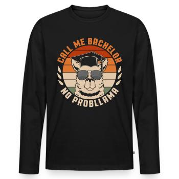 Call Me Bachelor Lama Bachelor Hat College Graduat - Men's Premium Organic Long Sleeve Shirt - black - Front - Nico (187cm)