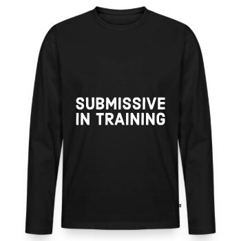 submissive bdsm - T-shirt manches longues Premium bio Homme - noir - Devant - Nico (187cm)