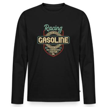 ESSENCE DE COURSE - T-shirt manches longues Premium bio Homme - noir - Devant - Nico (187cm)