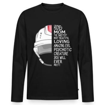 Hockey-Mutter - Männer Premium Bio Langarmshirt - Schwarz - Vorne - Nico (187cm)
