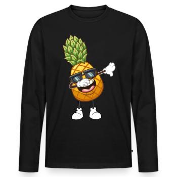 ANANAS - T-shirt manches longues Premium bio Homme - noir - Devant - Nico (187cm)