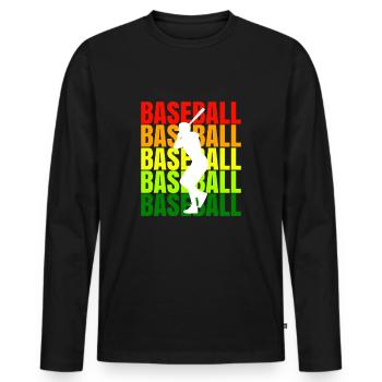 Baseball Sports Hobby Club - Men's Premium Organic Long Sleeve Shirt - black - Front - Nico (187cm)