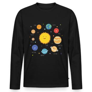 univers - T-shirt manches longues Premium bio Homme - noir - Devant - Nico (187cm)
