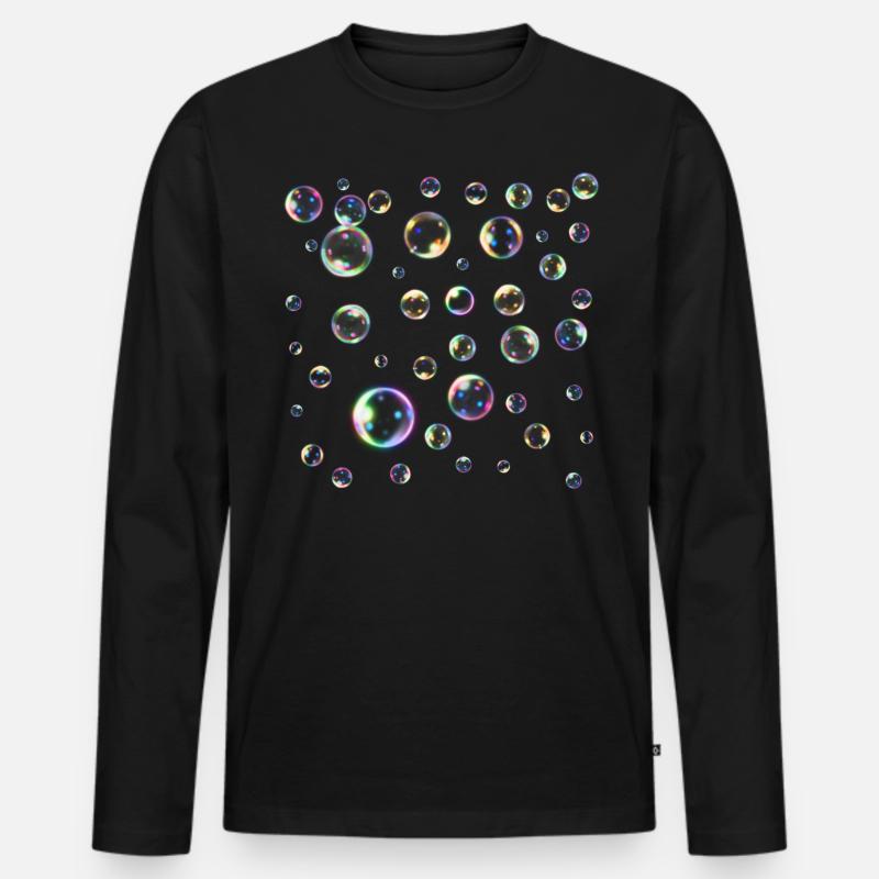 Seifenblasen - Männer Premium Bio Langarmshirt - Schwarz