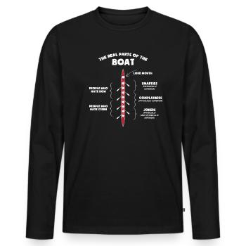 Rowing The Real Parts Of The Boat - Men's Premium Organic Long Sleeve Shirt - black - Front - Nico (187cm)