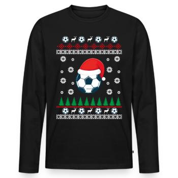 Fußball Weihnachten - Männer Premium Bio Langarmshirt - Schwarz - Vorne - Nico (187cm)