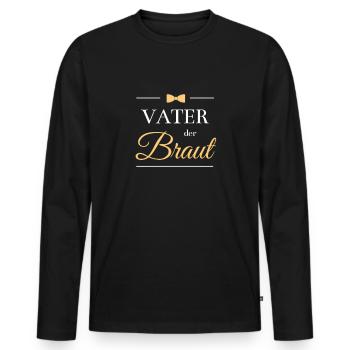 père de la mariée - T-shirt manches longues Premium bio Homme - noir - Devant - Nico (187cm)