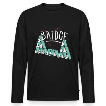 T-shirt Bridge Bridge - T-shirt manches longues Premium bio Homme - noir - Devant - Nico (187cm)