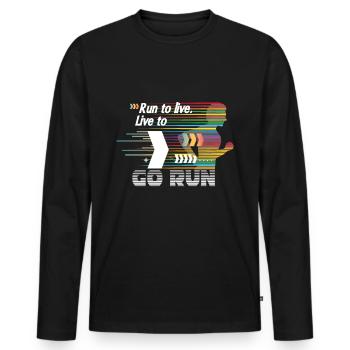 courir courir courir coureur endurance fitness - T-shirt manches longues Premium bio Homme - noir - Devant - Nico (187cm)