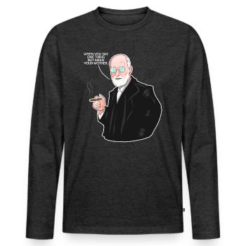 Your Mother - Psychologie amusante & Psychologues - T-shirt manches longues Premium bio Homme - anthracite chiné - Devant - Nico (187cm)