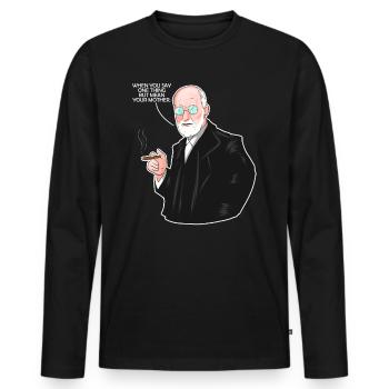 Your Mother - Lustiges Psychologie & Psychologen - Männer Premium Bio Langarmshirt - Schwarz - Vorne - Nico (187cm)