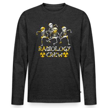 Radiology Crew - Radiologen & Röntgentechniker - Männer Premium Bio Langarmshirt - Anthrazit meliert - Vorne - Nico (187cm)