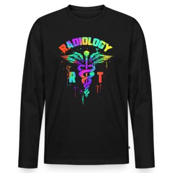 Radiology RT - Radiologen & Röntgentechniker - Männer Premium Bio Langarmshirt - Schwarz - Vorne - Nico (187cm)