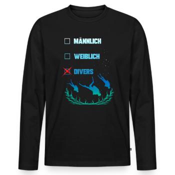 Lustiges Taucher Design - Männlich Weiblich Divers - Männer Premium Bio Langarmshirt - Schwarz - Vorne - Nico (187cm)