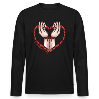 BDSM - Sexy Dominate Me Fesseln Design Geschenk - Männer Premium Bio Langarmshirt - Schwarz - Vorne - Nico (187cm)
