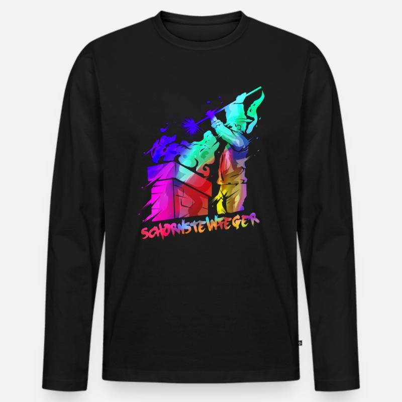Schornsteinfeger Glücksbringer Geschenk - Männer Premium Bio Langarmshirt - Schwarz