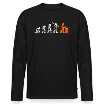 Evolution Metallbauer Beruf Schweißer Geschenk - Männer Premium Bio Langarmshirt - Schwarz - Vorne - Nico (187cm)