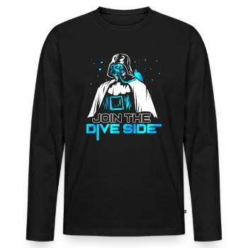 Drôle de plongée plongée sous-marine plongeur apnée - T-shirt manches longues Premium bio Homme - noir - Devant - Nico (187cm)
