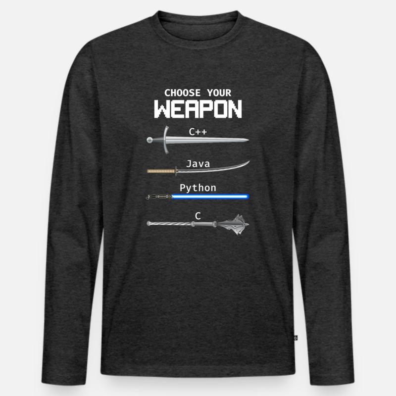 Choisissez votre programmeur Java Python Weapon C T-shirt manches longues Premium bio Homme