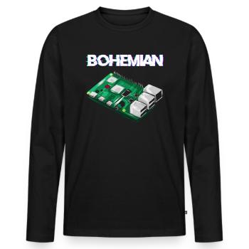 Bohemian Raspberry Informatiker Programmierer Pi - Männer Premium Bio Langarmshirt - Schwarz - Vorne - Nico (187cm)