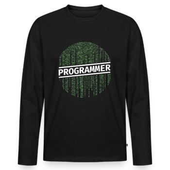Programmer Programmierer Coding - Männer Premium Bio Langarmshirt - Schwarz - Vorne - Nico (187cm)
