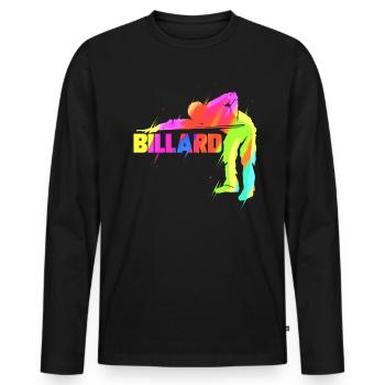 Snooker Billiards Billiards Player Gift - Men's Premium Organic Long Sleeve Shirt - black - Front - Nico (187cm)