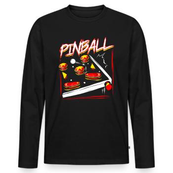 Cadeau de jeu d'arcade de flipper rétro flipper - T-shirt manches longues Premium bio Homme - noir - Devant - Nico (187cm)