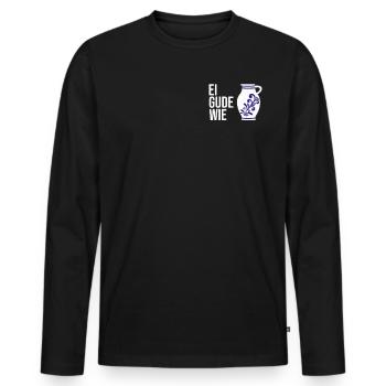 Äppler Bembel Dialekt Hessen Geschenk Ei Gude Wie - Männer Premium Bio Langarmshirt - Schwarz - Vorne - Nico (187cm)